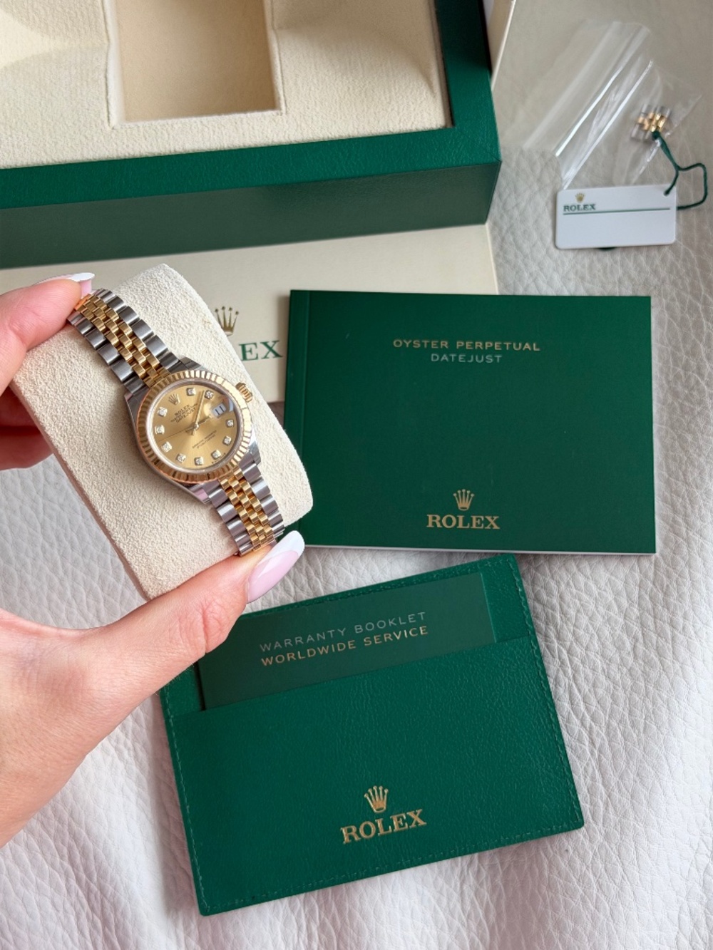 Rolex Lady-Datejust Two Tone Ref 279173 Champagne Diamond Dial 28 mm Box &Papers - Picture 4 of 17